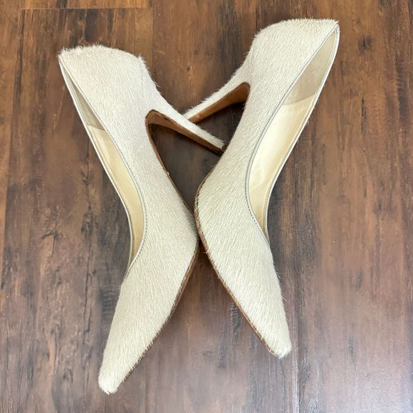 MAX MARA Pointed Toe Calf Hair Pump Stiletto Heels in Neutral - Picture 5 of 10